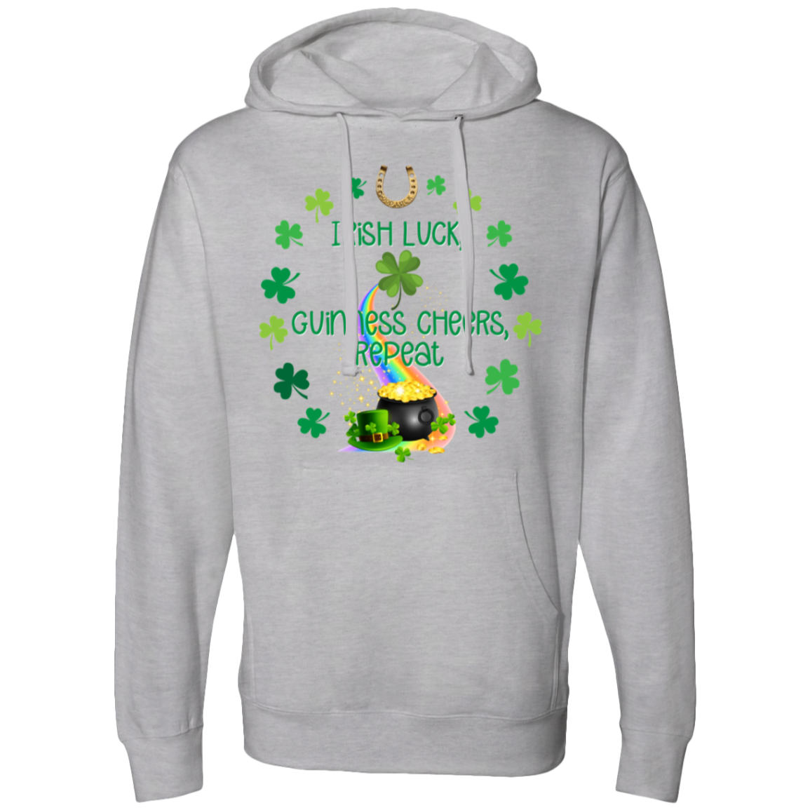 Irish Luck, Guinness Cheers, Repeat | Men's Midweight Hooded Sweatshirts