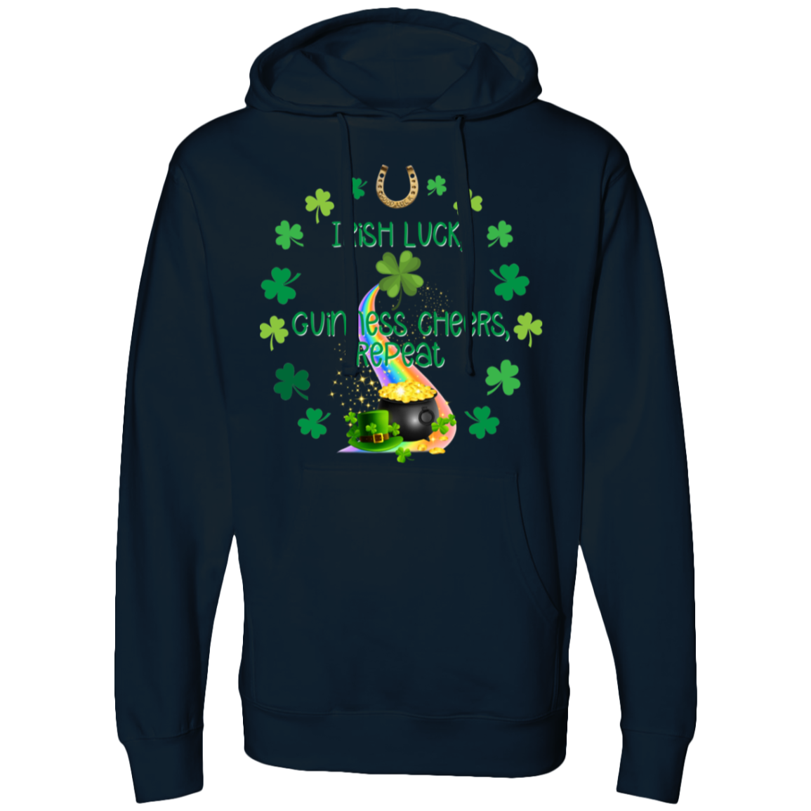 Irish Luck, Guinness Cheers, Repeat | Men's Midweight Hooded Sweatshirts