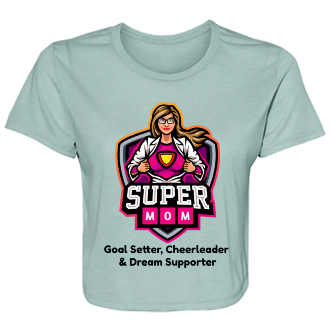 Goal Setter, Cheerleader & Dream Supporter | Women's Flowy Cropped Tee