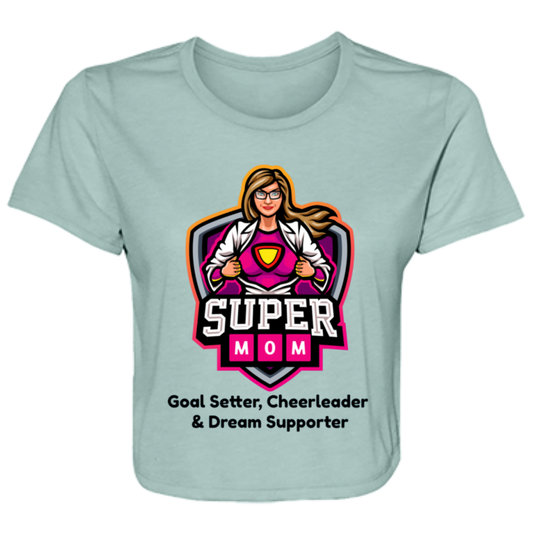 Goal Setter, Cheerleader & Dream Supporter | Women's Flowy Cropped Tee