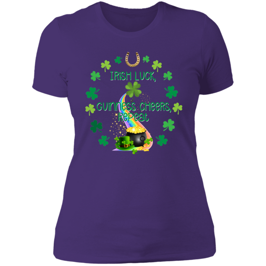 Irish Luck, Guinness Cheers, Repeat | Women's Cotton T-shirt