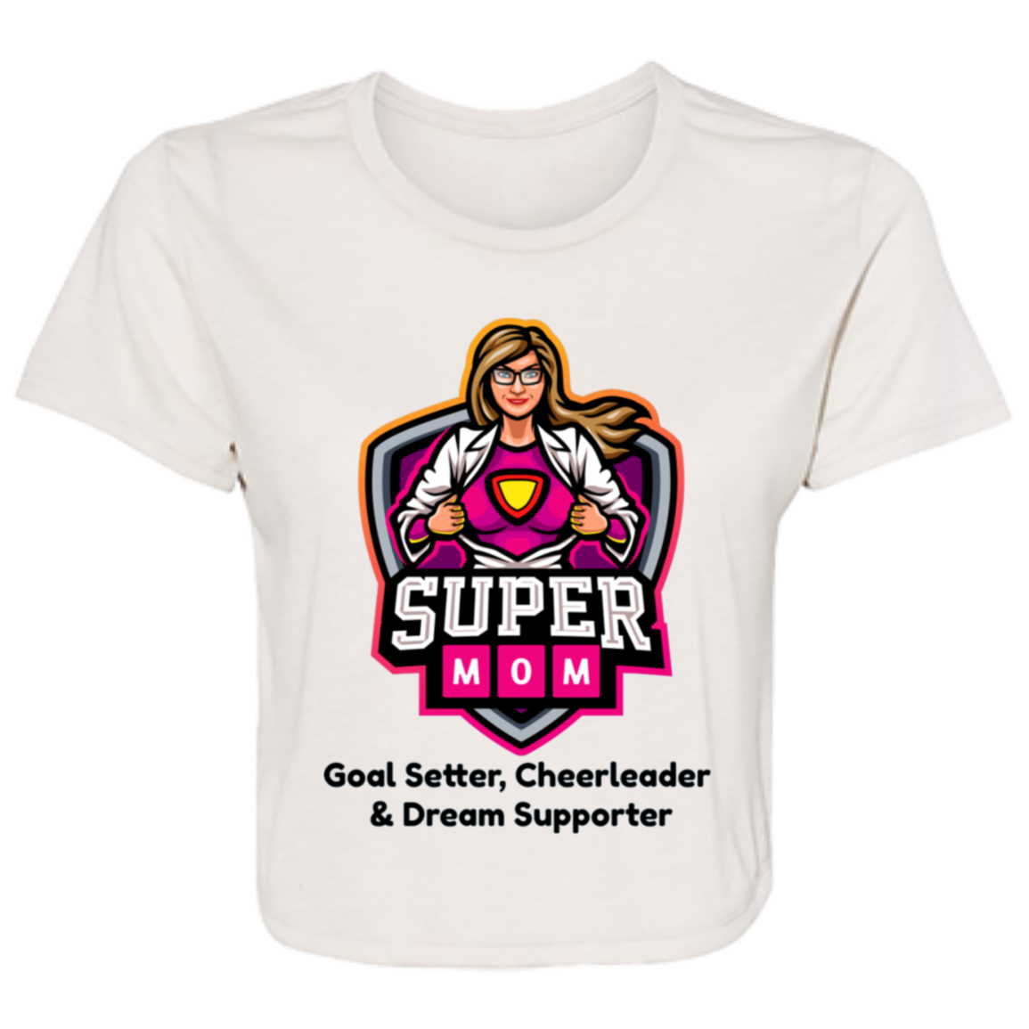 Goal Setter, Cheerleader & Dream Supporter | Women's Flowy Cropped Tee