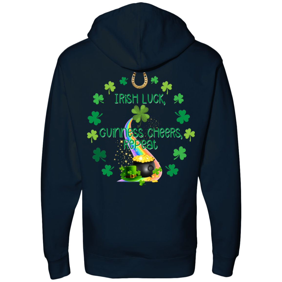 Irish Luck, Guinness Cheers, Repeat | Men's Midweight Hooded Sweatshirts