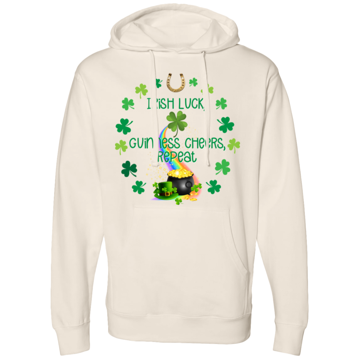 Irish Luck, Guinness Cheers, Repeat | Men's Midweight Hooded Sweatshirts