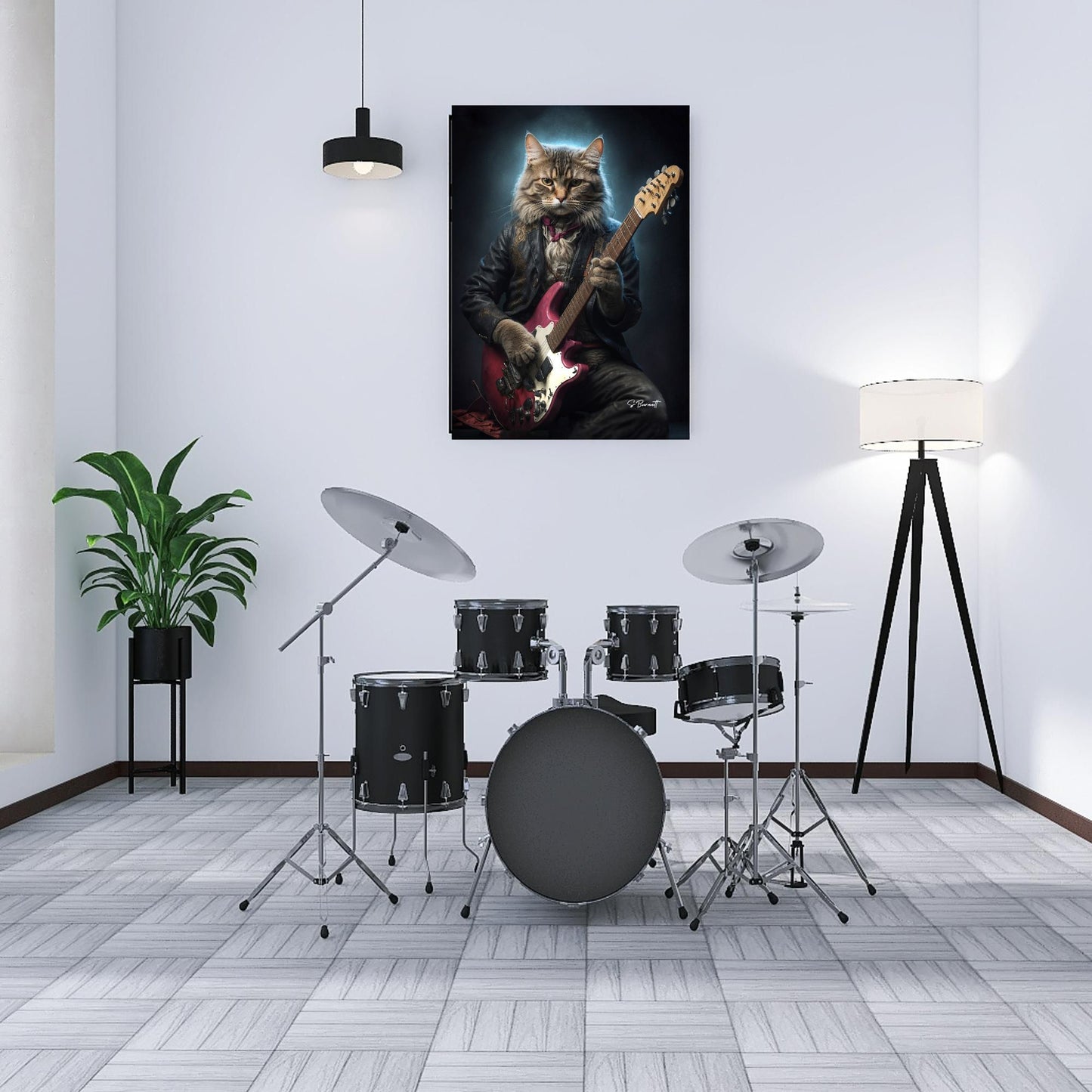 Cat Strummer | Pet Picture Canvas