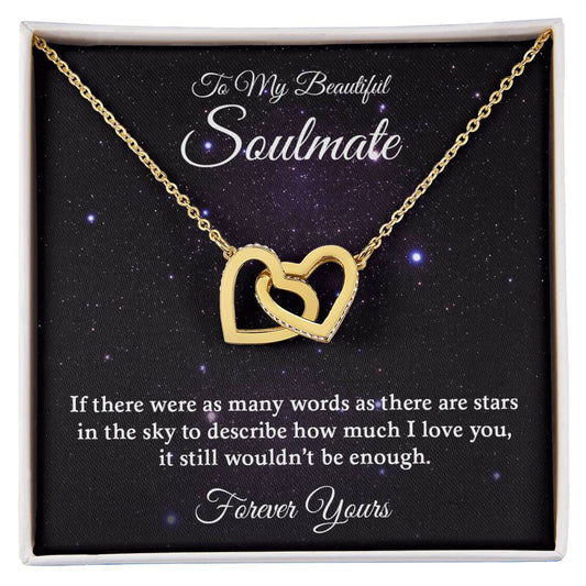 To My Beautiful Soulmate | Interlocking Hearts necklace